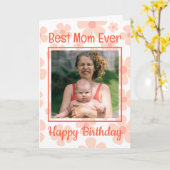 Beste mama ooit foto schattig Sinaasappel Flora Ve Kaart (Gele Bloem)