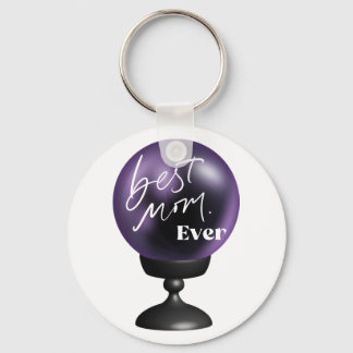 Beste mama OOIT | Fun Paarse Crystal Ball Sleutelh Sleutelhanger