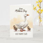 Beste mama ooit Gans kaart (Gele Bloem)