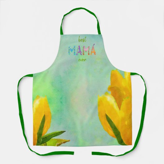 Beste Mamá ooit! Geel Schort voor multifunctionele (Voorkant)