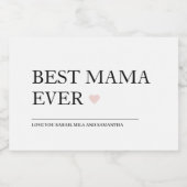 Beste mama ooit | Gelukkige Moederdag Sparkling Wijnetiket (Enkel label)