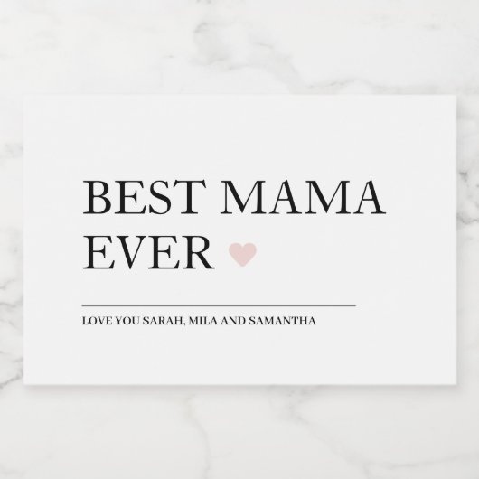 Beste mama ooit | Gelukkige Moederdag Sparkling Wijnetiket (Enkel label)