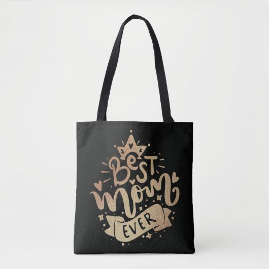 Beste mama ooit Gold Glitter Quote Moederdag tot Tote Bag (Voorkant)