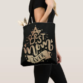 Beste mama ooit Gold Glitter Quote Moederdag tot Tote Bag (Dichtbij)