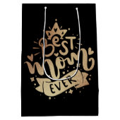 Beste mama ooit Gold Quote Black Moederdag Medi Medium Cadeauzakje (Achterkant)