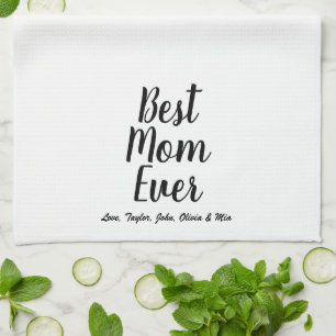 Beste mama ooit gouden zwarte tekst van het aangep theedoek