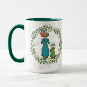 Beste mama ooit Green Wreath  Moederdag Fun Mok (Links)