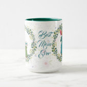 Beste mama ooit Green Wreath  Moederdag Fun Mok (Midden)