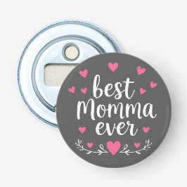Beste mama ooit grijs button flesopener