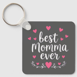 Beste mama ooit grijs sleutelhanger