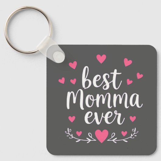 Beste mama ooit grijs sleutelhanger (Voorkant)