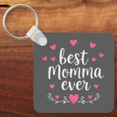 Beste mama ooit grijs sleutelhanger (Voorkant)