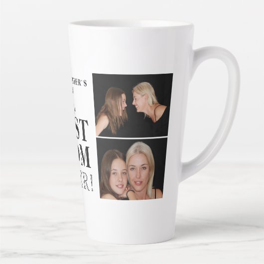 Beste mama ooit Happy Moeder Dag 2 Foto Collage Latte Mok (Rechts)