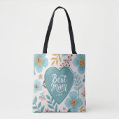Beste Mama Ooit Hart Bloemen Moederdag Gift Perso Tote Bag (Voorkant)