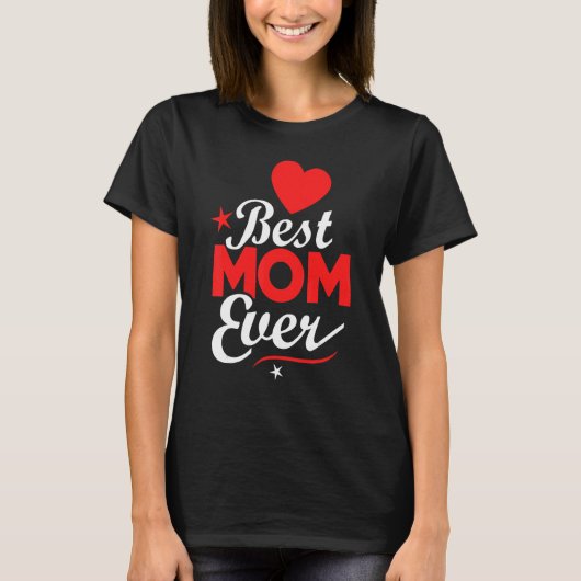 Beste mama ooit harten gelukkig Moederdag T-shirt (Voorkant)