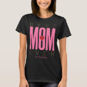 Beste mama ooit hartroze rood goud Gepersonaliseer T-shirt (Voorkant)
