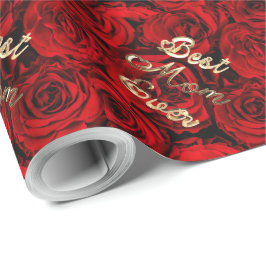 Beste mama ooit hoort rode rozen Floral Cadeaupapier