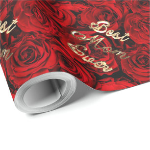 Beste mama ooit hoort rode rozen Floral Cadeaupapier