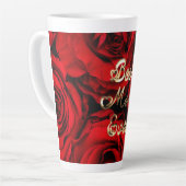 Beste mama ooit hoort rode rozen Floral Latte Mok (Linkerhoek)