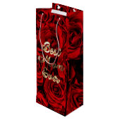 Beste mama ooit hoort rode rozen Floral Wijn Cadeautas (Achterkant Gekanteld)
