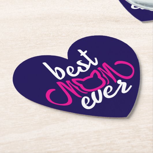 Beste mama ooit kartonnen onderzetters (Gekanteld)