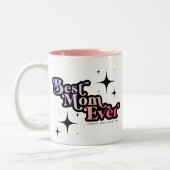 Beste mama ooit Kinder naam Retro Pink Tweekleurige Koffiemok (Links)