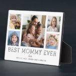 Beste Mama Ooit Kinderen 5-Foto Collage Custom Fotoplaat<br><div class="desc">Eenvoudig en schoon ontwerp laat uw familiefoto's schitteren op deze Best Mommy Ever-plaquette. Een grote foto in het midden met twee kleinere foto's aan weerszijden laat je gemakkelijk je eigen foto's invoegen. Best Mommy Ever is hieronder in een modern lettertype geschreven. Met twee regels hieronder kunt u uw aanpassing voltooien....</div>