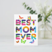Beste mama ooit kleurrijk briefkaart (Staand voorkant)