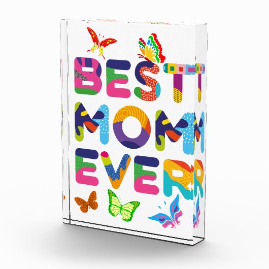 Beste mama ooit kleurrijk fotoblokken (Rechts)