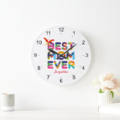 Beste mama ooit kleurrijk grote klok (Huis)