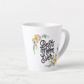 Beste mama ooit kleurrijk latte mok (Rechterhoek)