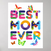 Beste mama ooit kleurrijk poster (Voorkant)