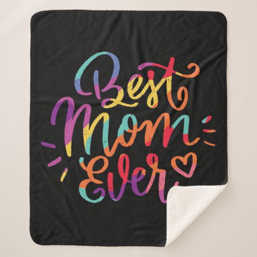 Beste mama ooit kleurrijk sherpa deken (Voorkant)