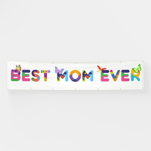 Beste mama ooit kleurrijk spandoek (Horizontaal)