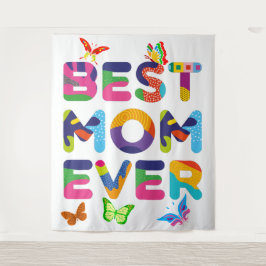 Beste mama ooit kleurrijk wandkleed