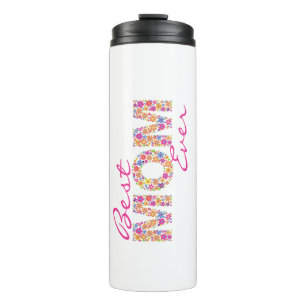 Beste mama ooit kleurrijke Floral Thermal Tumbler Thermosbeker