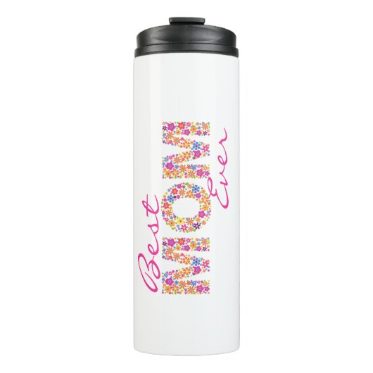 Beste mama ooit kleurrijke Floral Thermal Tumbler Thermosbeker (Voorkant)