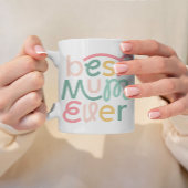 Beste mama ooit kleurrijke moderne typografie foto mok