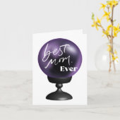 Beste mama OOIT | Leuke Paarse Crystal Ball Kaart (Gele Bloem)