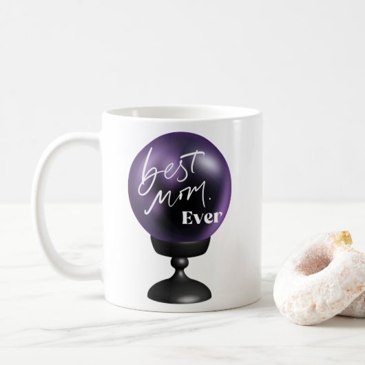 Beste mama OOIT | Leuke Paarse kristallen bal Koffiemok (Met donut)