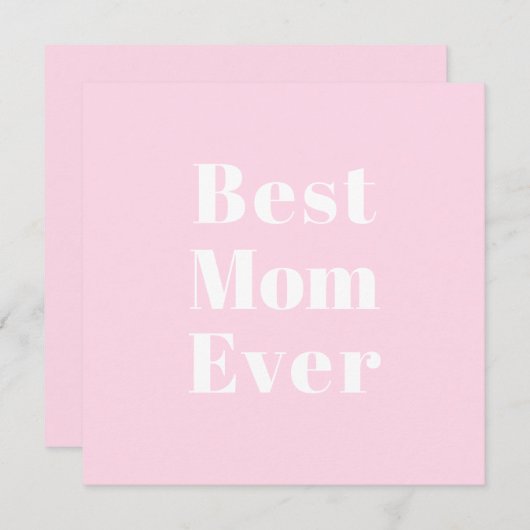 Beste mama ooit lichtroze moderne typografische ka (Voorkant / Achterkant)