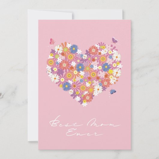 Beste mama ooit met bloemen kaart (Voorkant)