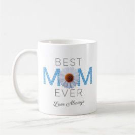 Beste mama ooit met Daisy Afbeelding print (blauw  Koffiemok