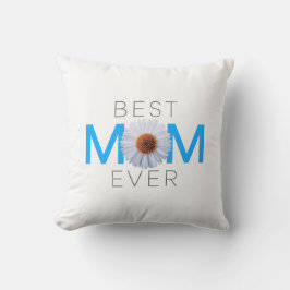 Beste mama ooit met Daisy Afbeelding print (blauw  Kussen
