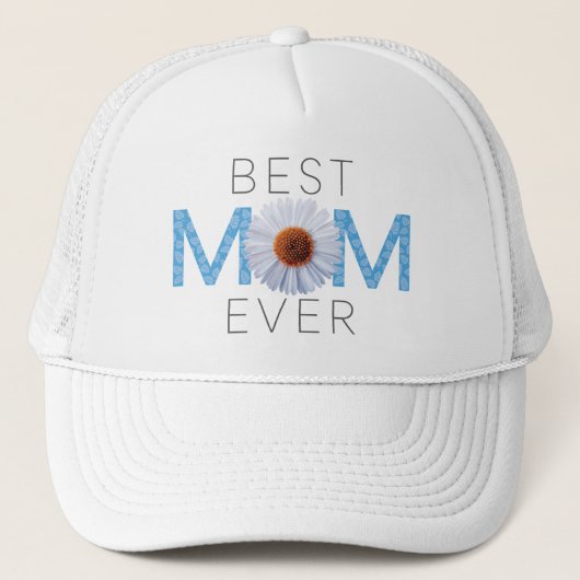 Beste mama ooit met Daisy Afbeelding print (blauw  Trucker Pet (Voorkant)
