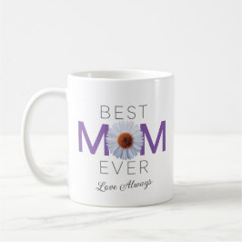Beste mama ooit met Daisy Afbeelding print (Paarse Koffiemok