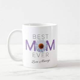 Beste mama ooit met Daisy Afbeelding print (Paarse Koffiemok