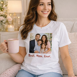 Beste mama ooit met familieportret t-shirt