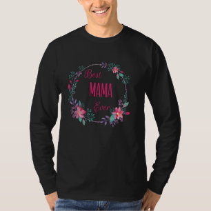 Beste mama ooit met roze bloemige tante oma M T-shirt