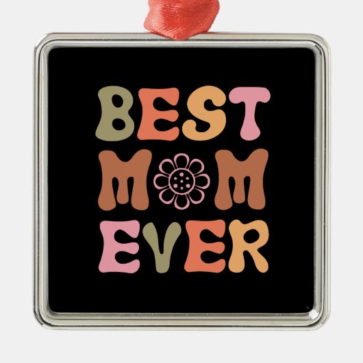 Beste mama ooit metalen ornament (Voorkant)
